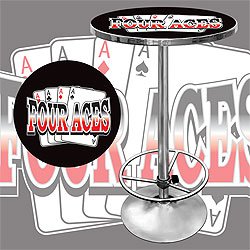 NEW Trademark Four Aces Pub Table 42 Inch High Full Color Printed Logo High Quality Popular