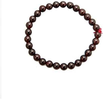 6MM Natural Stone Garnet Wristband Round Beaded Stretch Pyrope Bracelets &amp; Bangles