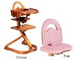 Svan High Chair from Scandinavian Child with Infant Kit and Cushion, Pink Cushion with Cherry Wood