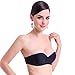 Omedichi Women's Strapless Clear Back Bra Black 38C