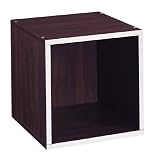Storage Cube - Open Cube (Espresso with Silver strip) (15H x 15W x 15D)