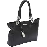 Calvin Klein Side Pocket Hinge Tote (Black)