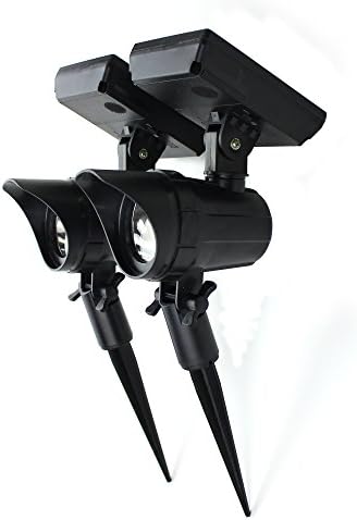 Solar Garden Spot Lights (2 Pack) Brighten Your Home With Automatic Solar Landscape Lighting- Perfect for Patio, Pathways, Landscape and More! All-Weather, Waterproof LED Spotlights.