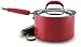 KitchenAid Gourmet Essentials Hard-Base Ceramic Non-stick Saucepan, 18 cm, Red