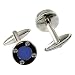 Men's New Round Cuff Links With Cubic Zicornia By Steelx