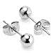Jewelrieshop 5 Pairs Assorted Sizes Wholesale Lot Stainless Steel Round Ball Stud Earrings, Hypoallergenic, Nickel-free, Lead-free