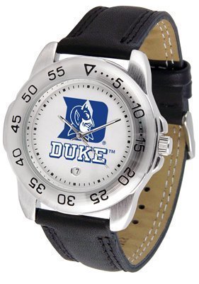 Duke Blue Devils Suntime Mens Sports Watch w/ Leather Band - NCAA College Athletics