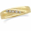 14K Yellow Gold Diamond Wedding Band Duo - Gent's Ring