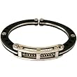 Stainless Steel Bracelet Mens Bangle Black Carbon Fiber Stainless Design Polished Finish by Bucasi