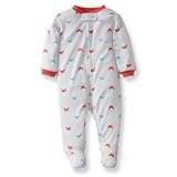 カーターズ（Carter's)【タオルカニ】男の子用パイル地ホワイトxブルー＆赤カニちゃん柄足つきカバーオール 9months 9ヶ月用　67-72cm 男の子用白タオル地足付ロンパース [並行輸入品