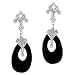 Black Onyx C.Z. Diamond Silver Earrings