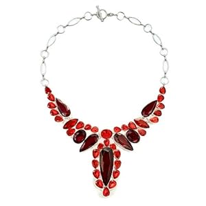 Pugster Chunky Bubble Light Red Garnet Red Water Drop Bib Statement Necklace Fashion Jewelry For Women