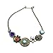 HuntGold Women Fashion Retro Crystal Diamond Flower Bronze Pendant Chain Choker Necklace