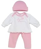 Preemie-Yums Pink Screened Shirt Legging and Hat Preemie, 4 - 6 Pounds
