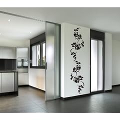 WANDTATTOO BLUMENRANKE BLUME PFLANZE HIBISKUS WANDAUFKLEBER WANDSTICKER WALLPRINT (Gr��e 175 x 37 cm) Nr.140