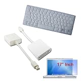 Clear Soft Keyboard Silicone Cover + Clear Screen Protector + Mini DisplayPort to DVI Adapter for Apple Macbook 17 inch Laptop