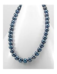 Tahiti (Dyed) Fresh Water Pearls Necklace In 92.5 Sterling Silver