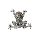 STERLING SILVER BROOCH 26X33mm - Marcasite