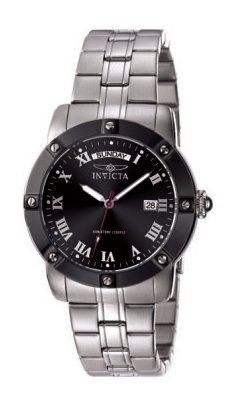 Invicta II Collection 5257 Quartz Sapphire Coated Mineral Black Dial Stainless Steel Plating Stainless Steel Band Men Watch