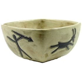 26 Oz. MARA Collectible Stoneware SOUP Salad CEREAL Square BOWL Petroglyphs EARTHTONES... by CollectibleXchange