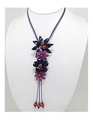 Purple Flower Cotton Necklace