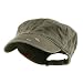 Enzyme Frayed Solid Army Caps-Olive