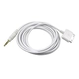 Extra Long 6 Foot (6ft) iPod / iPhone Audio Auxiliary Cable. Apple Connector to Audio 3.5mm AUX Connector. Great for Docks, Cars, and More
