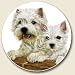 West Highland Westie Terrier absorbent Auto Coaster For Car