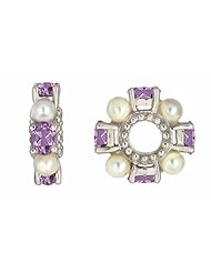 Storywheel® Amethyst And Pearl Bead / Charm in 925 Sterling Silver