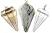 Set of 3 Pendulums Smokey Quartz-Tourmalinated Quartz-Crystal Quartz
