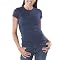 Juniors Mossimo® Red: Short-Sleeve Crewneck Tee- Heathered Deep Navy