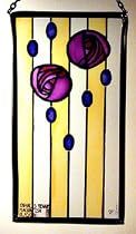 Charles Rennie Mackintosh Art School Mauve Panel in Stained Glass