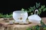 Art Decorative Amber and Sterling Silver Sugar Bowl