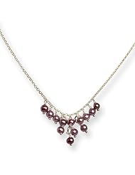 Sterling Silver Violet Freshwater Cultured Pearl Necklace