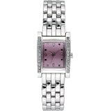 Peugeot Ladies SilverTone Bracelet Watch with Swarovski Crystal Encrusted Case and Rectangular Pink... by Peugeot