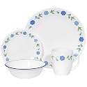 Corelle Livingware 16-Piece Dinnerware Set, Service for 4, Spring Blue