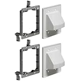 Arlington Industries LVCE2 Voltage Mounting Bracket with Cable Wall Plate, 2-Gang, 2-Pack