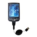 Einziehbares USB Kabel für Asus MyPal A730 mit Hot Sync und aufladen Einsatzmöglichkeiten - von Gomadic mit TipExchange Technology