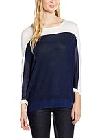 Cortefiel Camiseta Manga Larga M/L Combinada (Azul Marino)