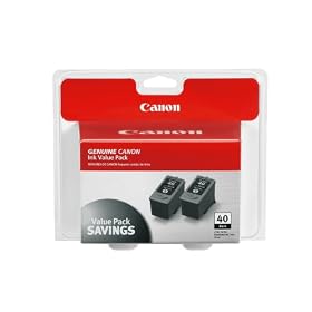 Click here to buy Canon PG-40 Black Twin Pack 0615B013 by Canon.