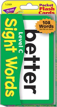 Childrens Toyshop  Toys : POCKET FLASH CARDS SIGHT WORDS C