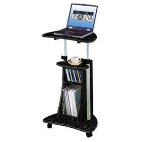 Laptop Computer Desk/Podium Cart (Black)