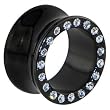 5/8" Black Anodized Titanium Jeweled Saddle Plug