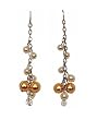 Earrings - E25 - Swarovski Pearl Cluster Dangle ~ Cream Gold