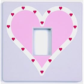 Pink & Lilac Heart Light Switch Cover