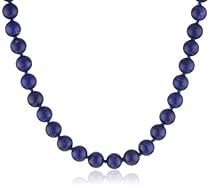 Hot Sale Sterling Silver 8mm Lapis Bead Necklace, 24"
