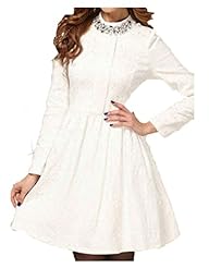 Vintage Pleated Jacquard   Dress With Rhinestones