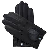 BMW Logo Black Leather Driving Gloves -Medium