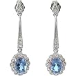 14K White Gold London Blue Topaz and Diamond Earrings