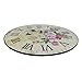 HIPPIH Silent Round Wall Clocks (12 Inches) Living Room Decorative Vintage/Country/French Style Wooden Clock(Round Flower)